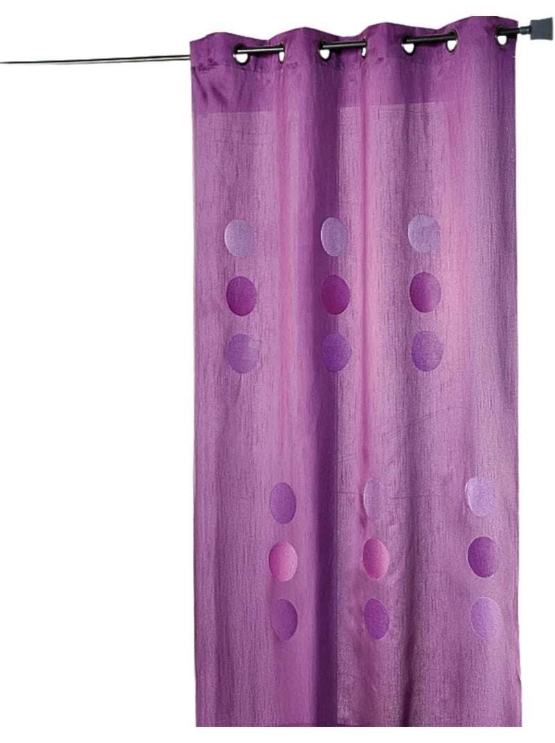 Rideau taffetas shantung à motif gros pois Violet prune - Kiabi