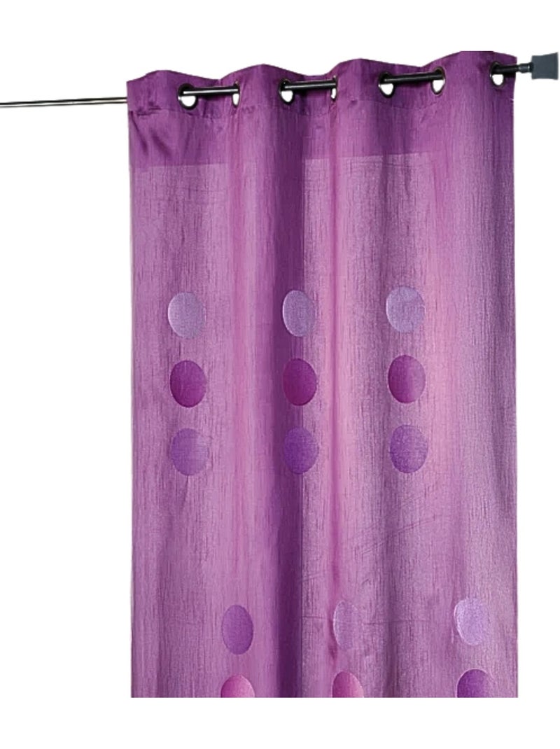 Rideau taffetas shantung à motif gros pois Violet prune - Kiabi