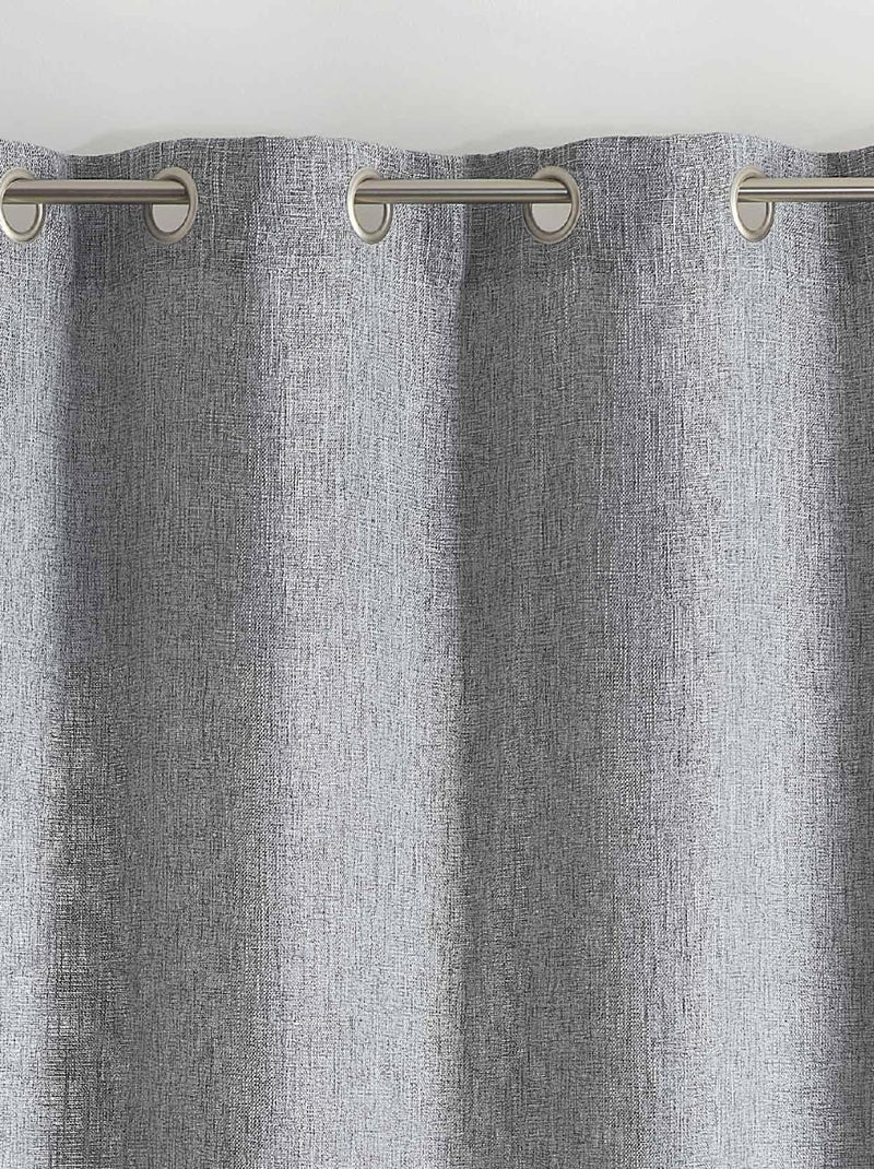 Rideau tamisant  -  - effet tissé Gris clair - Kiabi