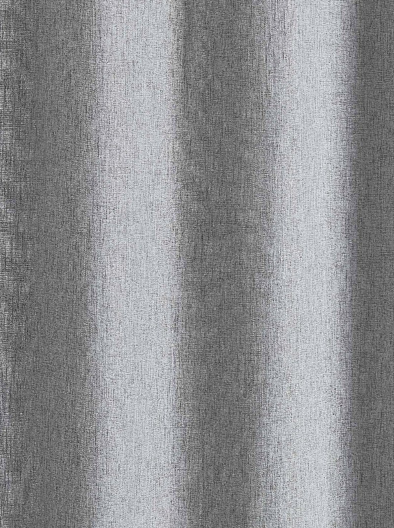 Rideau tamisant  -  - effet tissé Gris clair - Kiabi