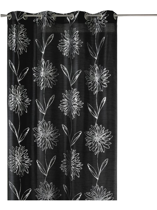 Rideau tamisant à motifs floraux métallisés - Kiabi