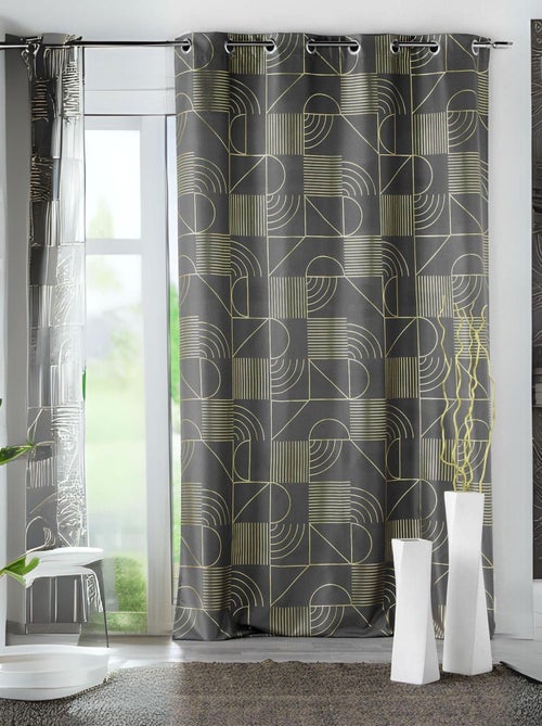 Rideau tamisant à motifs métallisés - Kiabi
