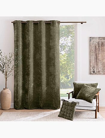 Rideau tamisant à œillets en velours chenille