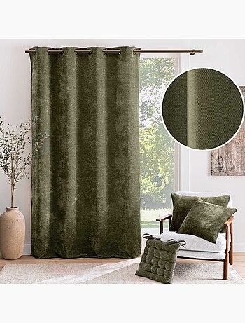 Rideau tamisant à œillets en velours chenille