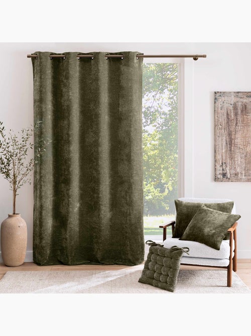 Rideau tamisant à œillets en velours chenille - Kiabi Rideau tamisant à œillets en velours chenille - Kiabi