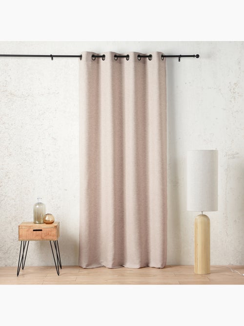 Rideau tamisant à œillets polylin satin - Kiabi