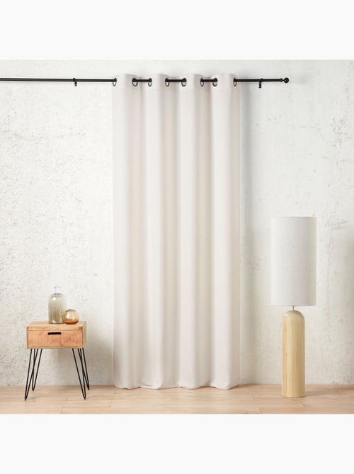 Rideau tamisant à œillets polylin satin - Kiabi