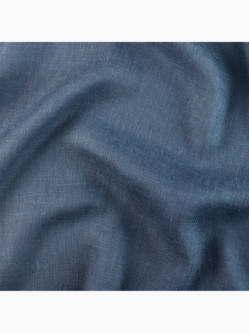 Rideau tamisant à œillets polylin satin Bleu - Kiabi