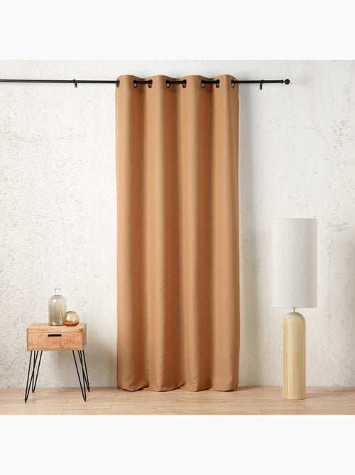 Rideau tamisant à œillets polylin satin - Kiabi