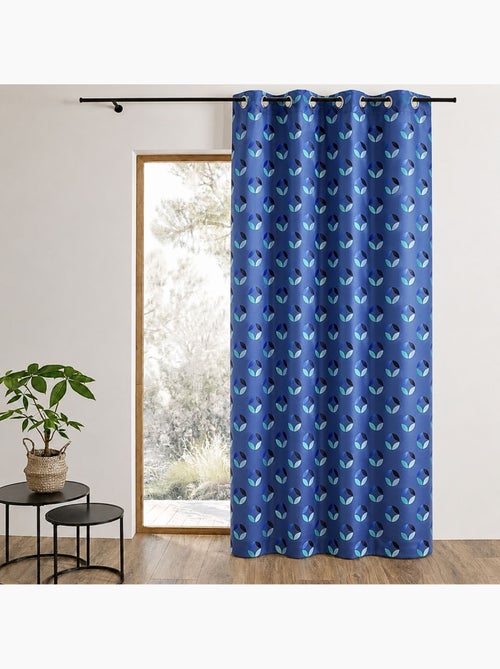 Rideau tamisant en jacquard à motifs de rosaces - Kiabi