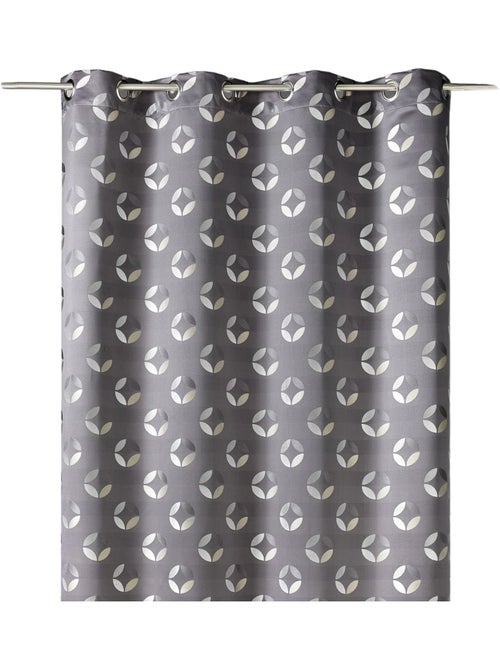 Rideau tamisant en jacquard à motifs de rosaces - Kiabi