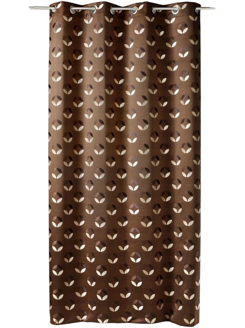 Rideau tamisant en jacquard à motifs de rosaces - Kiabi