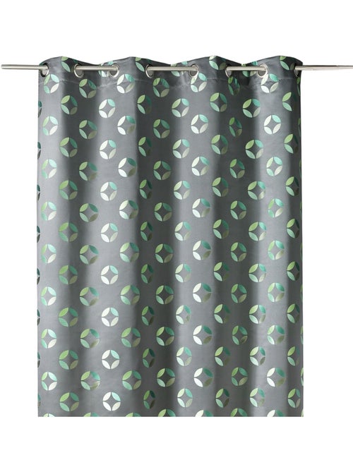 Rideau tamisant en jacquard à motifs de rosaces - Kiabi
