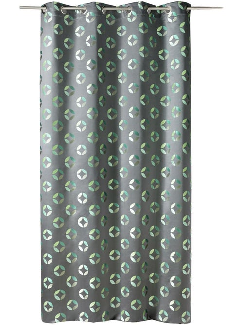 Rideau tamisant en jacquard à motifs de rosaces - Kiabi