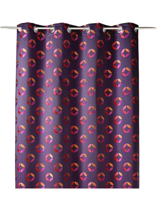 Rideau tamisant en jacquard à motifs de rosaces - Kiabi