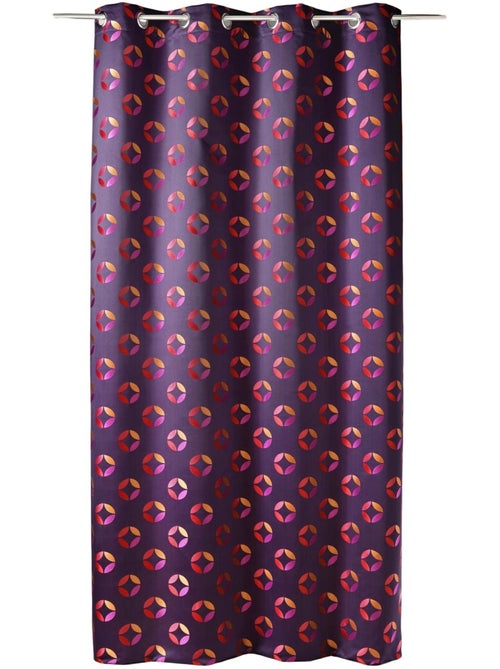 Rideau tamisant en jacquard à motifs de rosaces - Kiabi