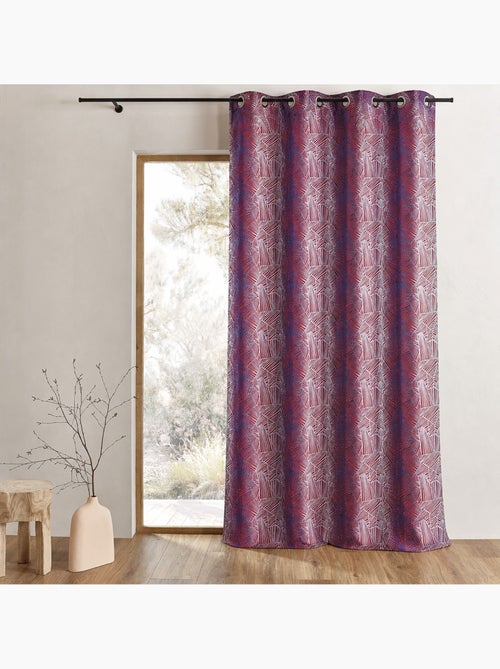 Rideau tamisant en jacquard à motifs ethniques - Kiabi