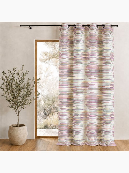Rideau tamisant en jacquard à motifs graphiques - Kiabi