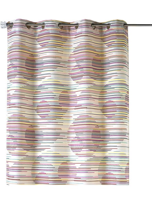 Rideau tamisant en jacquard à motifs graphiques - Kiabi