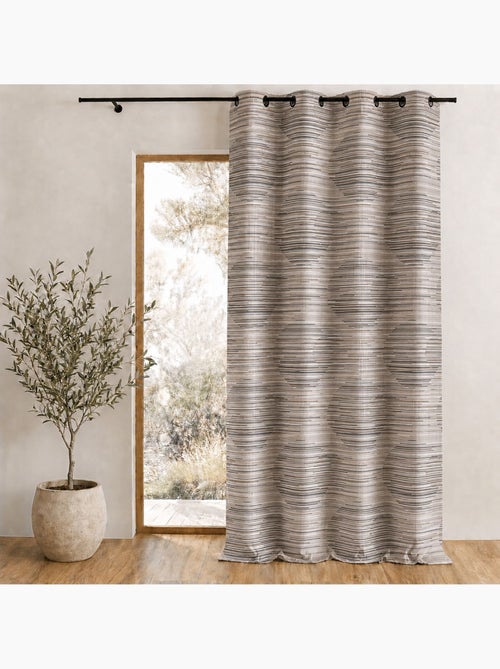 Rideau tamisant en jacquard à motifs graphiques - Kiabi