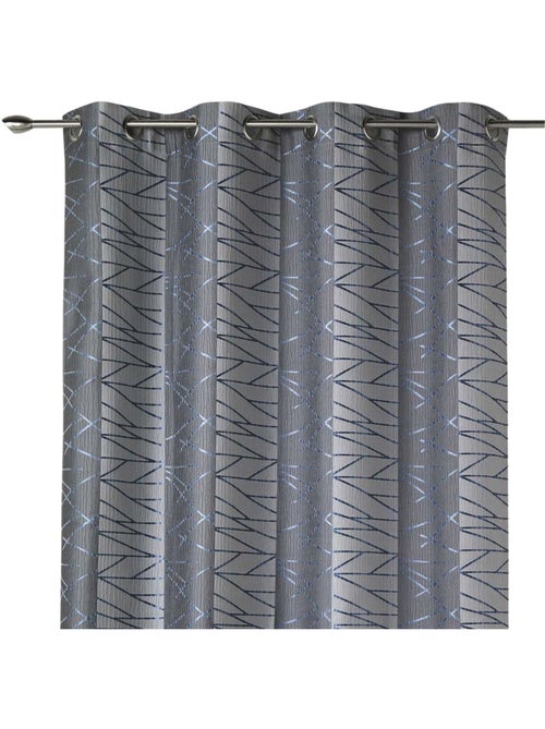 Rideau tamisant en jacquard à rayures verticales design - Kiabi