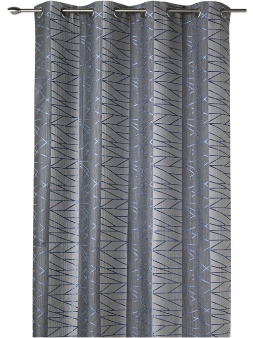 Rideau tamisant en jacquard à rayures verticales design - Kiabi
