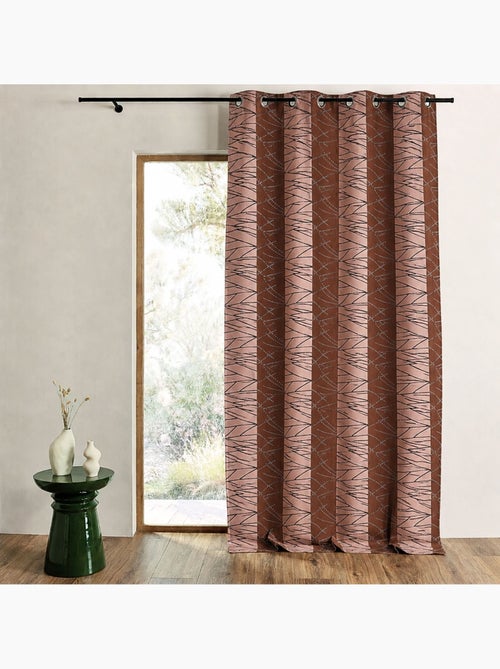 Rideau tamisant en jacquard à rayures verticales design - Kiabi