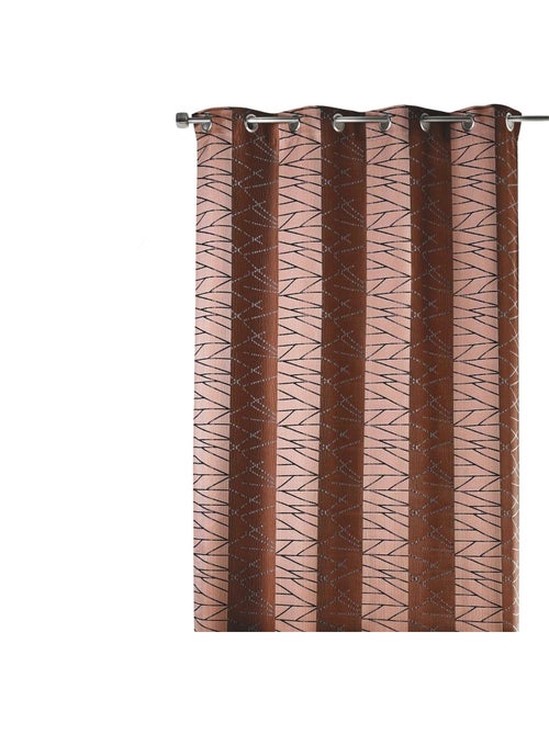 Rideau tamisant en jacquard à rayures verticales design - Kiabi