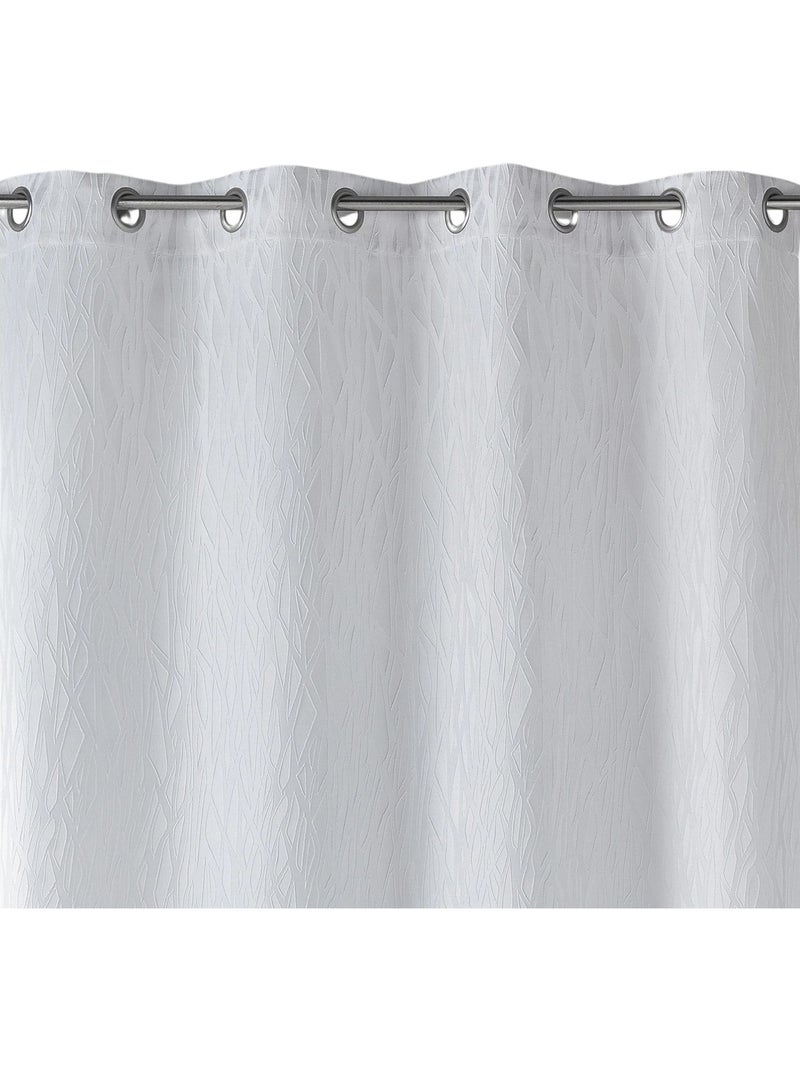 Rideau tamisant en jacquard imprimé Blanc - Kiabi