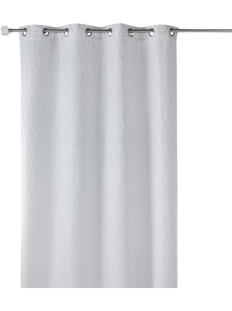 Rideau tamisant en jacquard imprimé Blanc - Kiabi