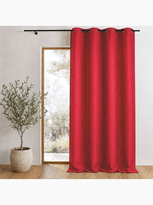 Rideau tamisant en jacquard imprimé - Kiabi
