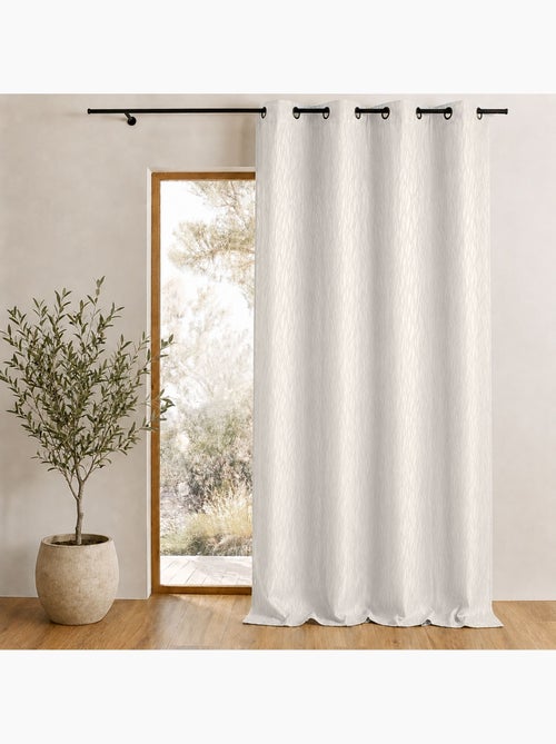 Rideau tamisant en jacquard imprimé - Kiabi