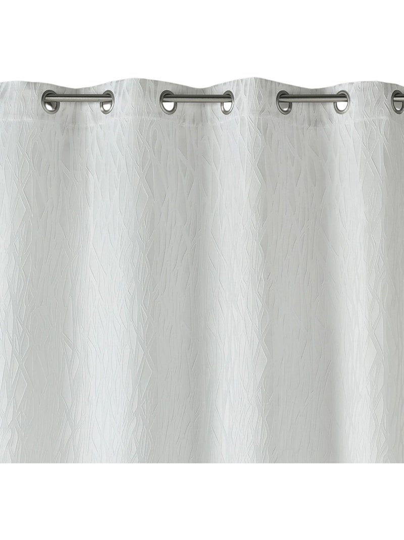 Rideau tamisant en jacquard imprimé Ivoire - Kiabi