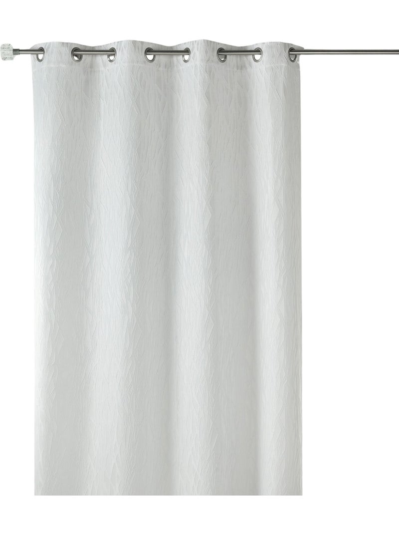 Rideau tamisant en jacquard imprimé Ivoire - Kiabi