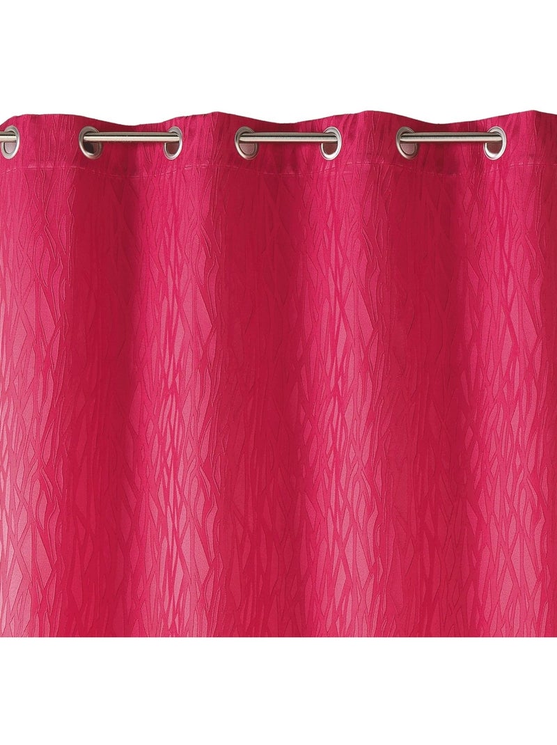Rideau tamisant en jacquard imprimé Rose fushia - Kiabi