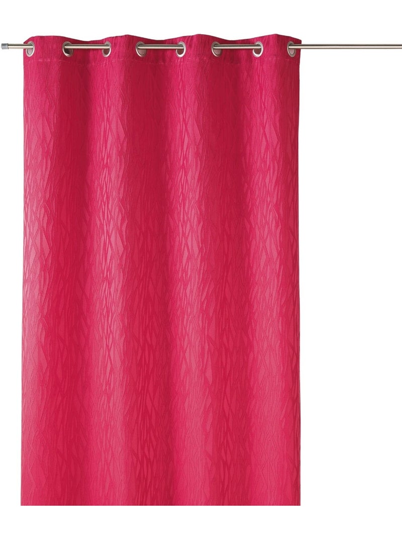 Rideau tamisant en jacquard imprimé Rose fushia - Kiabi
