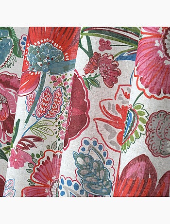 Rideau tamisant en polylin à motif floral