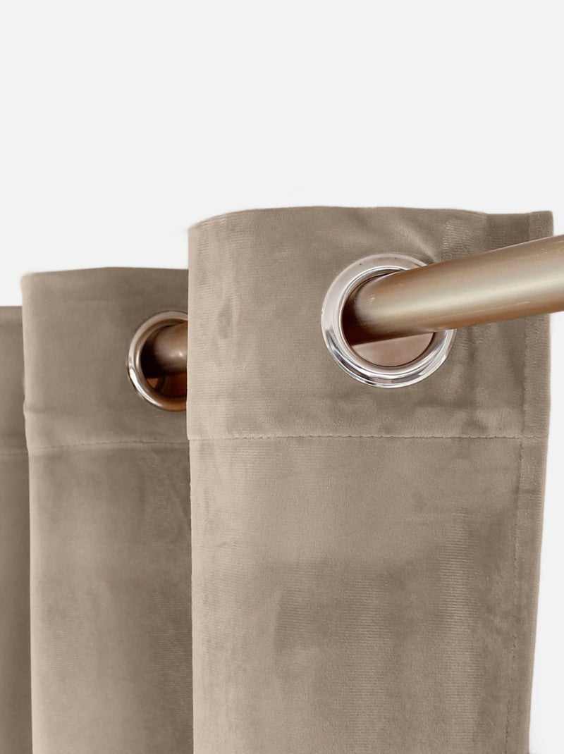 Rideau tamisant en velours Bois naturel - Kiabi