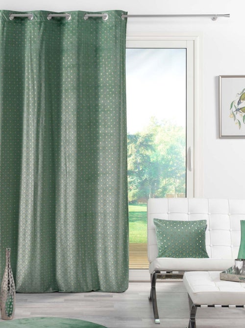 Rideau tamisant en velours print or - Kiabi