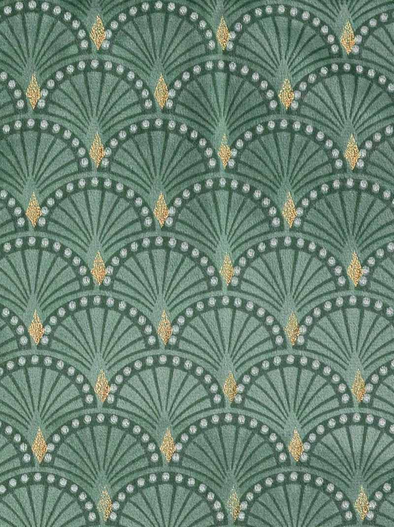 Rideau tamisant en velours print or Kaki - Kiabi