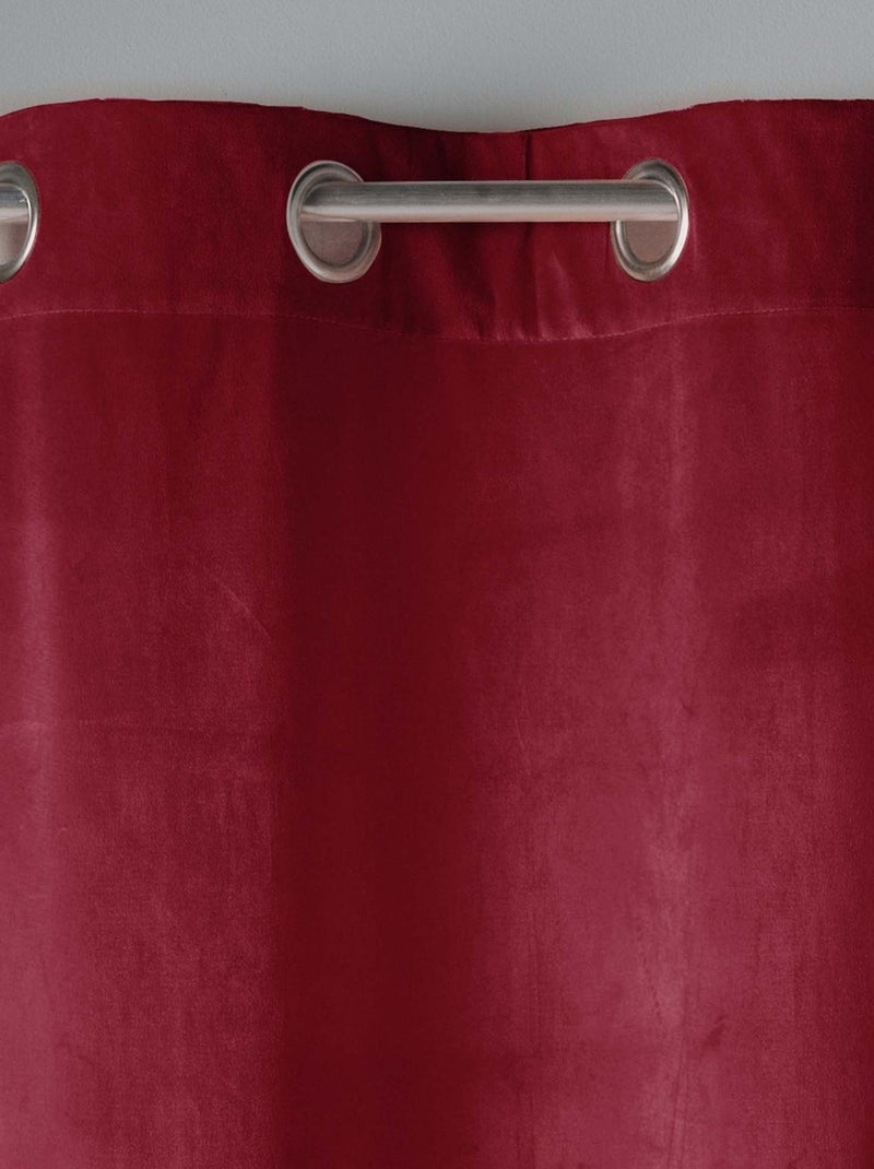 Rideau tamisant en velours ras Bordeaux - Kiabi