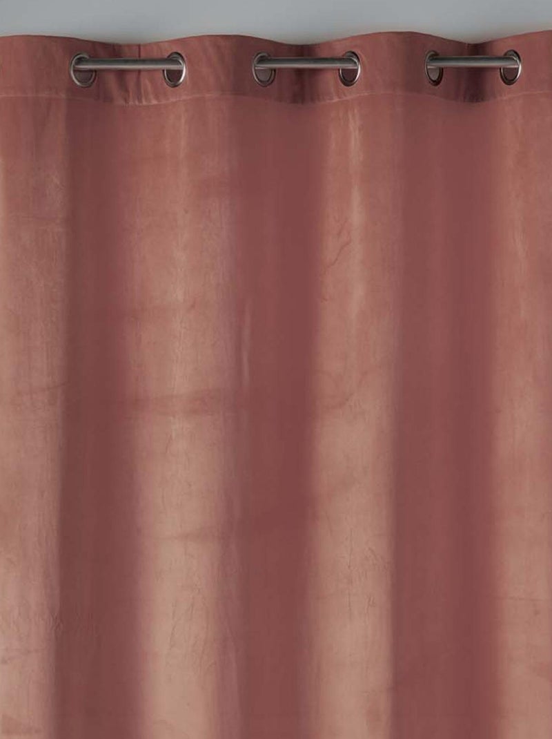 Rideau tamisant en velours ras Rose clair - Kiabi