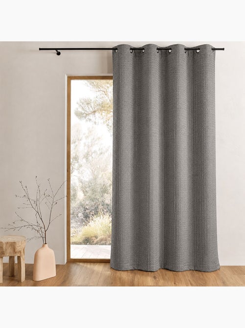 Rideau tamisant épais en jacquard uni à reliefs - Kiabi