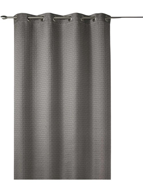 Rideau tamisant épais en jacquard uni à reliefs - Kiabi