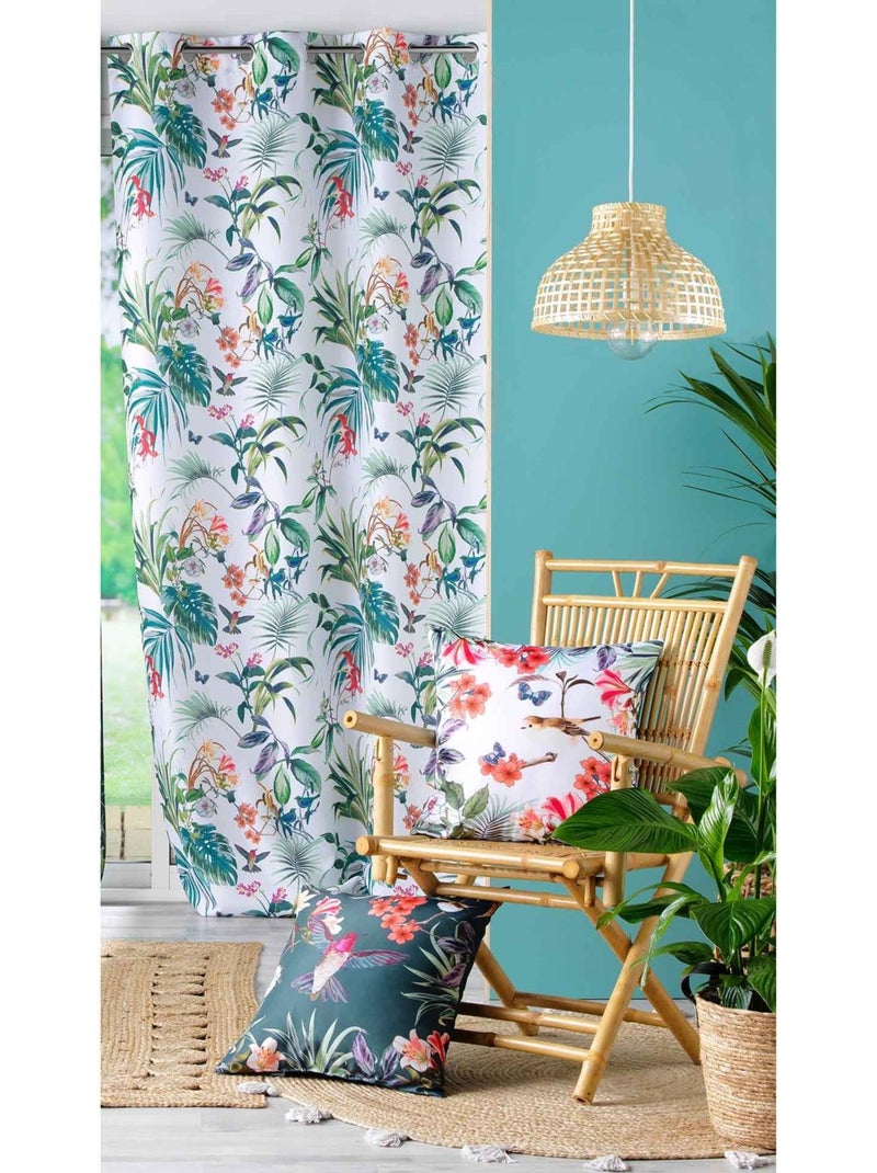 Rideau tamisant esprit exotique Blanc - Kiabi