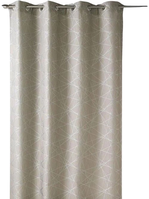 Rideau tamisant jacquard à motifs géométriques - Kiabi
