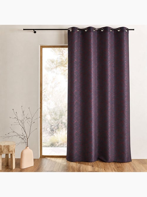 Rideau tamisant jacquard à motifs géométriques - Kiabi