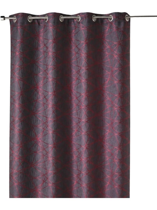 Rideau tamisant jacquard à motifs géométriques - Kiabi