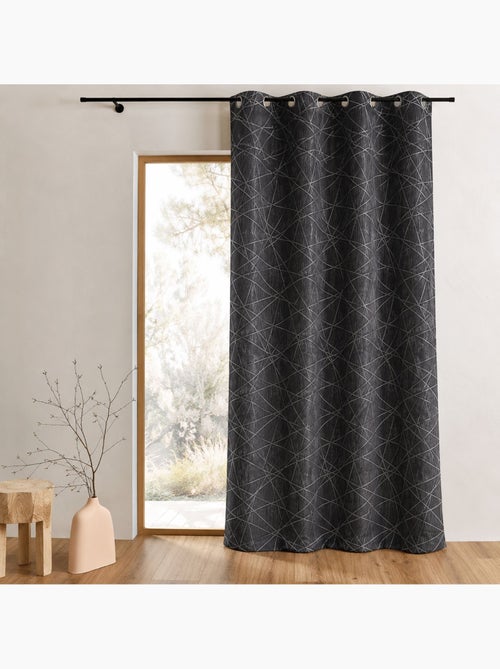 Rideau tamisant jacquard à motifs géométriques - Kiabi