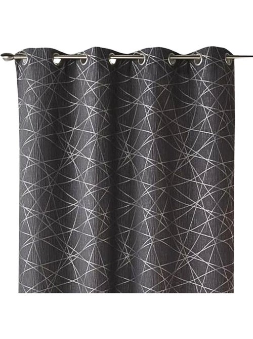 Rideau tamisant jacquard à motifs géométriques - Kiabi